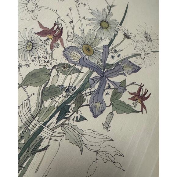 Mary Lou Goertzen Wildflower Bouquet Art Print Framed Vintage Floral Cottage - Picture 9 of 11